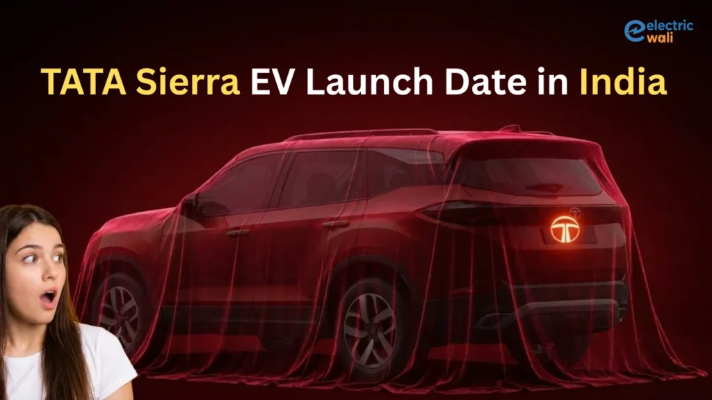 Tata Sierra EV electric SUV front look showing sleek LED bar